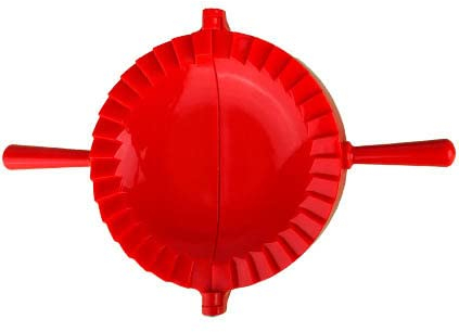 Large Ravioli Mould Pierogi Dumpling Maker -Empanada Maker - Wrapper Pastry Dough Cutter - Dough Cutter Circle Mousse - Kitchen Accessories for perogis and Ravioli, Pie Mold (L: 6.2 inch) Red