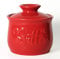MAIA Ceramic Butter Crock 5.5 oz Butter Crock for Counter with Water Butter Spreader Holder for Spreadable Butter French Butter Dish with Lid Butter Keeper on Kitchen Counter Red Kitchen Décor