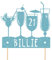 Personalised Cocktail Happy Birthday Glitter Cake Topper by Cakeshop | Custom Colour Any Age/Name Vodka Gin Booze Drinks Cake Decoration for 18th 19th 20th 21st 30th 40th 50th 60th Baby Blue