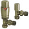 Thermostatic Radiator Valves and Angled Lockshield Valve - Classy and Modern Design 1/2 x 15mm Angled Radiator Valves (Brushed Brass)
