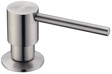MIFULY Soap Dispeser for Kitchen Sink, Bult in Soap Dispenser, Kitchen Bathroom Sink Deck Mount Soap or Lotion Pump Dispenser Brushed Nickel, 500ml/17oz Pump Bottle