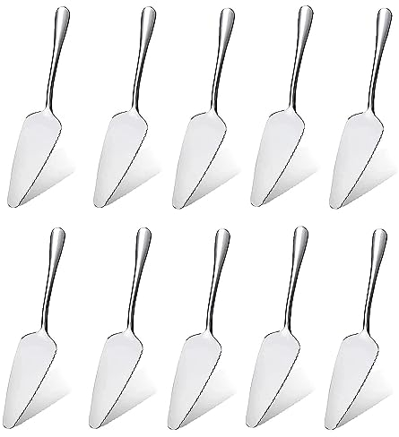 LATRAT 10 palette per torte in acciaio inox, con bordi seghettati, per cucine, ristoranti, per torte, matrimoni, lavabili in lavastoviglie