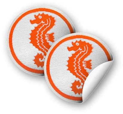 Seepferdchen® 2er Set offizielles Schwimmabzeichen zum Aufkleben | Seepferdchen Abzeichen | kein Nähen | kein Bügeln | einfach kinderleicht zum Aufkleben