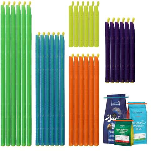 30 Pièces Clip de Fermeture de Sac, Sac Hermétique Réutilisables, 9/12.5/18.5/22.5/28.5cm Sachet Alimentaires Clips Pinces Nourriture, Bâton de scellage de Sac Durable pour Cuisine, la Maison