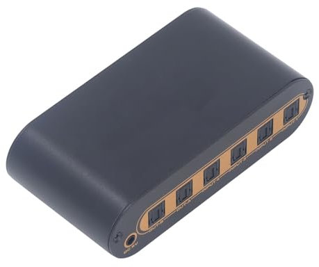 4x2 SPDIF Digital Optical Sound Switcher, 4 in 2 Out SPDIF Sound Splitter mit IR-Fernbedienung, Unterstützung für DTS HD, für Dolby TrueHD, LPCM2.0 (EU-Stecker)