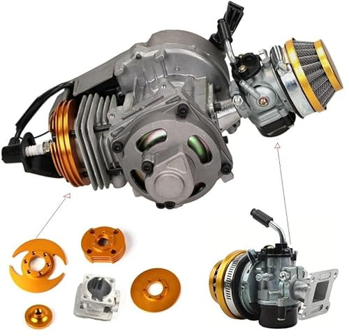 BIG BORE SPORT RACING MOTORE MINIMOTO POTENZIATO CILINDRO CON TRAVASI A MISCELA CON CARBURATORE CLONE DELL'ORTO PIù AFFIDABILE TESTA SCOMPONIBILE MOTORE PER MINI MOTO CINESE