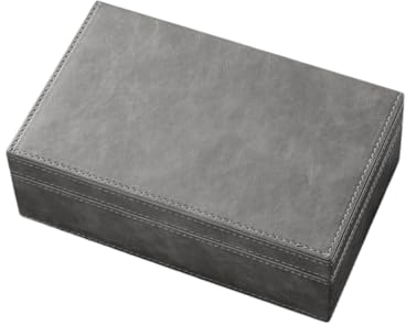 Mulcort Faraday-Box, Leder-RFID-Signalblockierschild-Box, Signalblocker, Anti-Diebstahl-Signalblockierkäfig für Auto-Schlüsselanhänger-Telefon (Hellgrau)