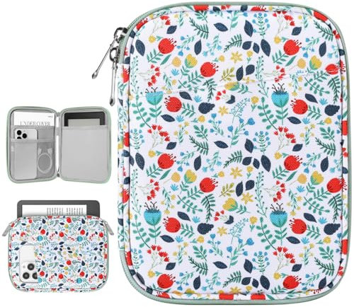 Vinabilia 6-7 Protectrice Housse pour 7 Nouveau Kindle Paperwhite et Kindle Colorsoft Signature Edition, 6 Kindle 11e Génération, Sac de Transport pour Kindle Oasis E-Reader, Fleur de Printemps