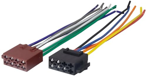 ComPDCVD - Conector ISO para radio de coche precableado, haz universal para alimentación de sonido y altavoces, adaptador universal DIN ISO de radio 8 pines + 5 pines