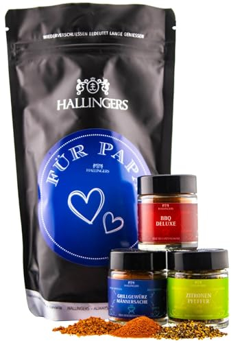 Hallingers Für Papa - Vatertagsgeschenk Wundertüte Geschenkset Grill Gewürze & Pfeffer zum Vatertag (Bag) - Geschenkideen Weihnachten & Geschenke Adventskalender | Glückwunsch Jahrestag Freundschaft G