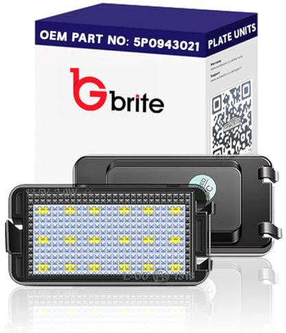 GBrite - 2x 18 SMD LED Number Plate Units, Canbus Error Free Xenon White 6000K for Seat Leon MK1, Altea MK1 Seat Arosa Seat Ibiza 6L Seat Toledo 5P Cordoba MK1 (6K) faccelift Cordoba MK2 (6L)
