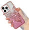 Tjkings Designed for iPhone 14 Pro Max Case Butterfly, [Glitter Card & Wrist Strap Lanyard] Bling Floating Liquid Butterfly for iPhone 14 Pro Max Case Cover for Women Girls,Pink.