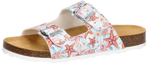 Lico Damen Bioline Platino Pantoletten, Weiss/Bunt, 42 EU