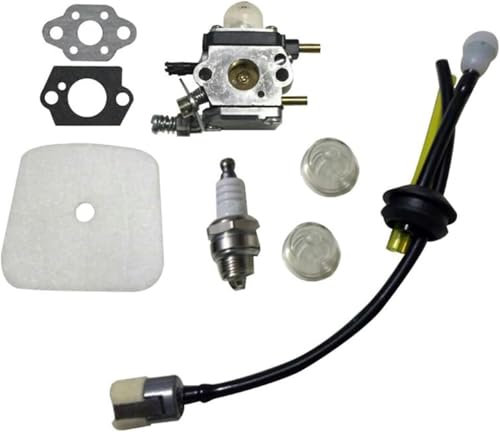 Carburateur de tondeuse à gazon Filtre à air et carburant pour carburateur à 2 temps pour Mantis 7222 7234 7240 7920 Carburateur pour Zama C1U-K54A avec kit de filtre à air pour motoculteur Carburateu