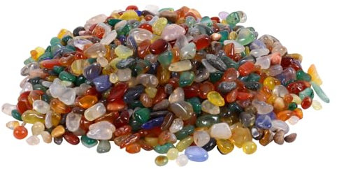 BESPORTBLE 300 G de Pierres Roulées en Agate Colorée Gravier en Cristal D'agate pour Remplissage de Vase D'aquarium Décoration D'intérieur