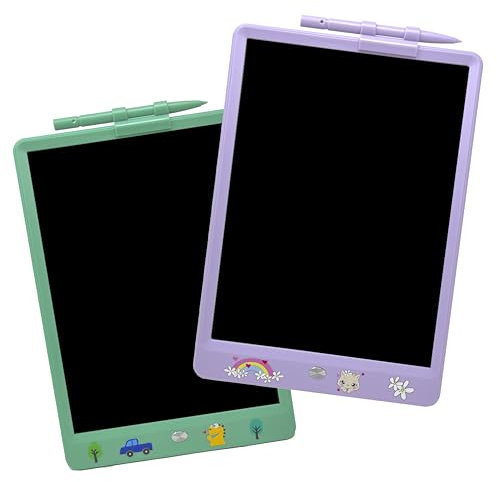 DYNASONIC Lot de 2 tableaux DYNA-PM Flamenco + Sirène - Tablette d'écriture LCD couleur de 10 pouces pour enfants - Tableau magnétique pour dessin - Jouet éducatif - Cadeau pour enfant