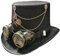 divuukyi Uni Steampunk Zylinder Hut Halloween Kostüm Hut Gothic Zylinder Hut Schwarz mit kleiner Krempe und Brille für Männer Frauen verkleiden