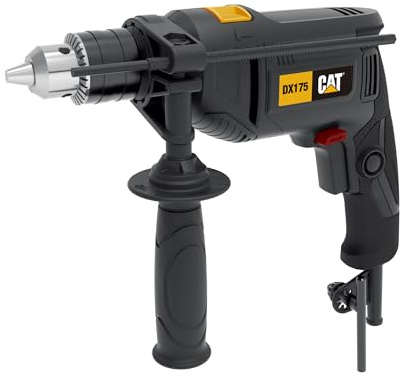 CAT DX175 Impact Drill 600W 13mm | 3000 RPM | 48000 BPM | Variable Speed | Forward & Reverse | 25mm Wood 13mm Concrete 10mm Steel | Depth Gauge & Handle Included