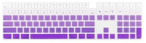 Premium Ultra Thin Keyboard Protector Cover for 2021 New Apple iMac Magic Touch ID Keyboard with Numeric Keypad Model A2520 iMac Magic with Touch id- GR Purple