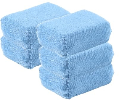 Xibao 5PCS Polierschwamm Auto,Auto Waschen Set,Mikrofaser-Wachs-Applikator-Pads,Spezialschwamm zum Auftragen und Verarbeiten von Polituren,Geeignet für Auto Politur und Wachs,Lederpflege,Innenraum