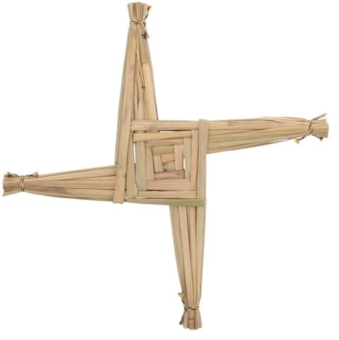 Uonlytech Croce Di Paglia Irlandese Intrecciata a Mano Croce D'Irlanda Da Parete E Tavolo Per Benedizione Religiosa E Decorazione Rustica D'Ingresso