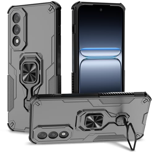 Btstring Hülle für Oneplus Nord 5, Militär Standard Stoßfest Handyhülle Case Hybrid Metall Ring Halter Schutzhülle Handy Hüllen Cover- Schwarz
