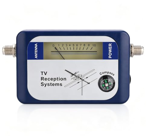 CHEOTIME TV Aerial Signal Tester, Frequency Range 170 to 862MHz, Finder Digital Aerial with Backlight Function Portable TV Antenna Signal Strength Meter Detector Receiver
