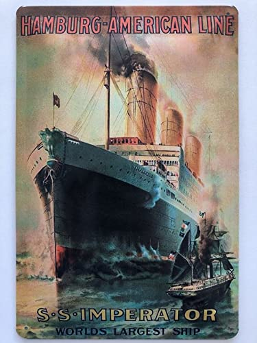 Blechschild 20x30cm gewölbt Imperator Hamburg Deutschland Größtes Schiff der Welt Urlaub Deko Geschenk Schild