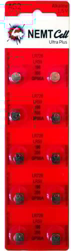10 AG2 Wilhelm Cell Knopfzellen Knopfbatterien Uhrenbatterien LR726 LR59 196 396 1,5V