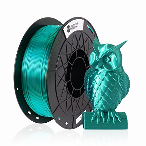 CCTREE PLA-Filament für 3D-Drucker, 1,75 mm starkes Seiden-PLA-Filament, mit Hochglanz-Effekt, Filament für Ender 3 V2 Creality 3D-Drucker, 1 kg Nettogewicht, Seidengrün