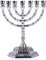 Jerusalem Menora mit 12 Stämmen von Israel, 7 Zweige, Silber, 20,3 cm