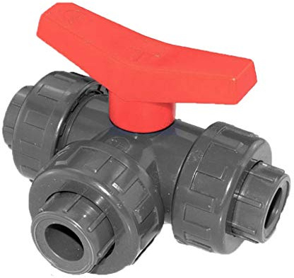 well2wellness® PVC-Kugelhahn 3-Wege Klebeanschluss mit L-Bohrung 32mm