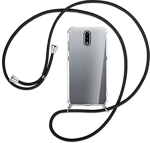 mtb more energy® Handykette kompatibel mit Nokia 2.3 (6.2'') - schwarz - Smartphone Hülle zum Umhängen - Anti Shock Full TPU Case
