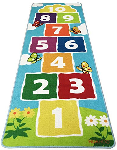 Hopscotch Rug Kids Rugs Classroom Rug Playroom Decor Non Slip Children's Carpet for Boys & Girls Best Shower Gift (70.8 x 26 inch)