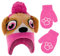 Nickelodeon Girls Winter Hat Set, Paw Patrol Skye Toddler Beanie and Mittens for Kids Age 2-4, Pink/Brown, One Size