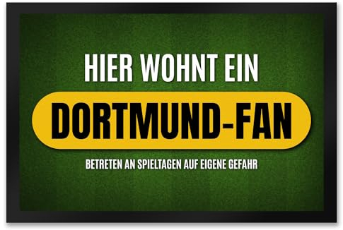 trendaffe - Hier wohnt EIN Dortmund-Fan Fußmatte XXL mit Rasen Motiv