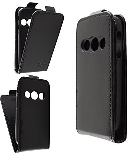 caseroxx Flip Cover für Alcatel 2019G / 2020X in schwarz – Handy-Tasche mit Kreditkartenfächern & Magnetverschluss aus Kunstleder, schlank & funktional