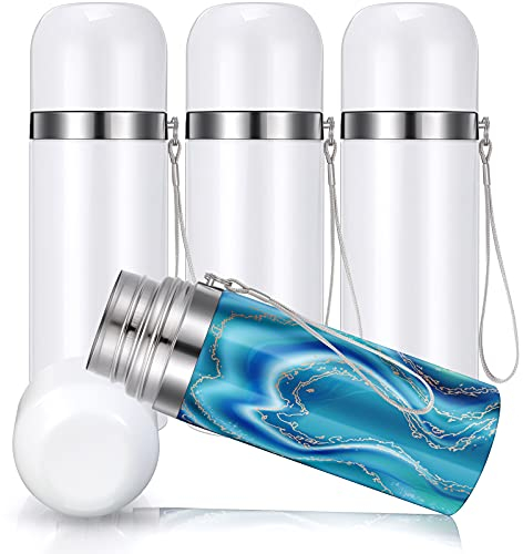 Geiserailie 4 Pack Sublimation Tumblers Cups 12 oz Blank Vacuum Stainless Steel Tumblers with Lids White Sublimation DIY Coffee Travel Mug for Office Travel Outdoors