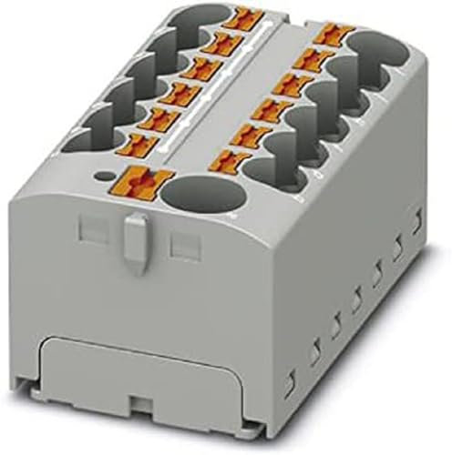 PHOENIX CONTACT PTFIX 10/12X4 GY Verteilerblock, 450 V, 32 A, Anzahl der Anschlüsse 13, Querschnitt 0,2 mm² - 6 mm², AWG 24 - 10, Breite 46,3 mm, Höhe 21,7 mm, Grau, 8 Stück