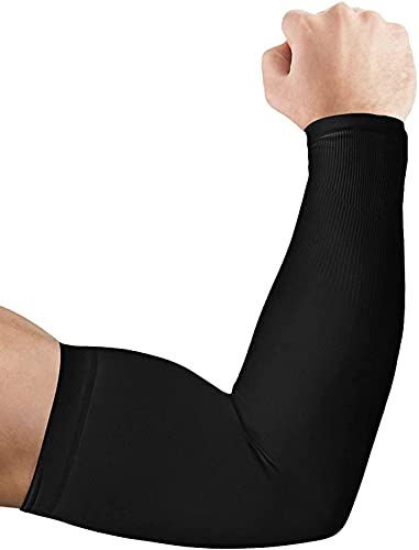 Ancokig Arm Sleeves Kühlung UPF 50+, Kompressions Tattoo Cover Armstulpen, Elastische, Atmungsaktiv, Anti-Rutsch, Kein Verblassen, Pillingresistent,Unisex-Ärmlinge (Black)