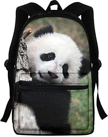 Showudesigns Panda Backpack Children School Bags for Girls Kids Shoulder Bag Purse Travel Hiking Rucksacks with Water Bottle Holder