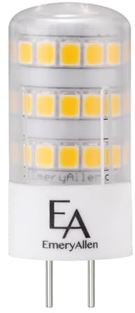 EmeryAllen GY6.35 Base, 4.0 Watt (50W Equivalent) Dimmable Miniature Bi Pin | LED Light Bulb |12V - 425 Lumens |3000K| 1 Pcs