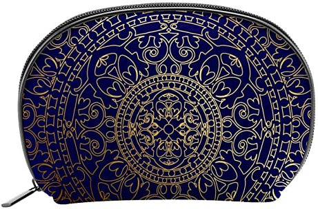 Orientalische Kosmetiktasche mit Mandala-Motiv, Blau / Gold, für Damen und Mädchen