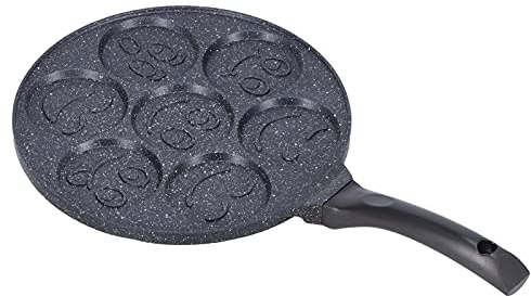Alvinlite Antihaft-Pfannkuchenpfanne, Pfannkuchenpfanne 7 Formen Kuchen Eierkocher Pfanne für die Küche(Smiley face)