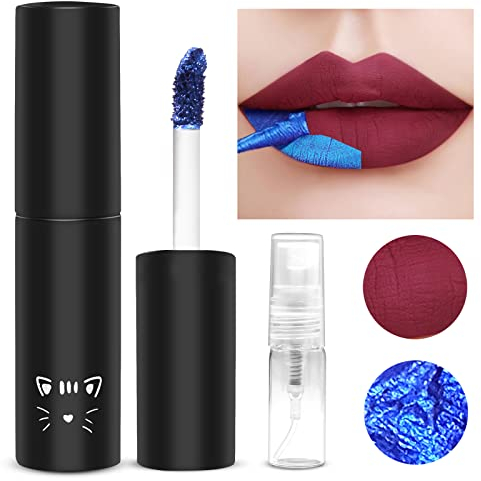 Prreal Lip Stain,Peel Off Lip Stain Lip Tint,Tattoo Color Lip Gloss,Long Lasting Waterproof Liquid Lipstick with Empty Spray Bottle,Non-stick Cup Lip Tint Lip Makeup For Women Girls#Cherry