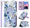 ULAK Wallet für iPhone 8 Plus Hülle, iPhone 7 Plus Lederhülle Flip Cover Tasche Brieftasche Schutzhülle Magnet Handyhülle Standfunktion Phone Case für iPhone 7 Plus/iPhone 8 Plus - Blüte Blau