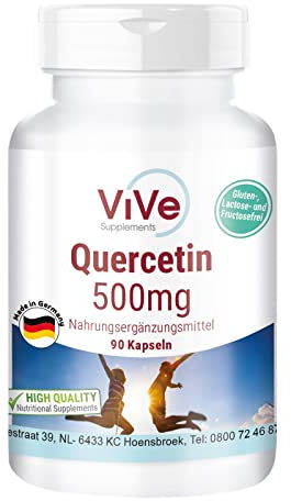 Quercetin 500mg - 90 Kapseln für 90 Tage - hochdosiert und vegan - natürliches Bioflavonoid | Qualität aus Deutschland von ViVe Supplements