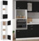 homiuse Mikrowellenumbauschrank Schwarz 60x57x207 cm Holz KüChenschrank KüChenunterschrank Unterschrank KüChe Kitchen Cabinet Kleine KüChenschräNke Einzeln Ofenschrank GeschirrspüLer Schrank Regales
