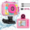 Ushining Cámara Fotos Infantil Impermeable, 12MP Cámara Fotos Niños HD 1080P Videocámara de Acción Subacuática Niños con Pantalla de 2,0 Pulgadas Tarjeta de 32GB TF, Regalo para Niños 3-12 Años, Rosa