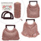 WEBEEDY Makramee Tasche DIY Kit Für Erwachsene Anfänger Boho Makramee Handtasche Mit Holzgriff Handgefertigte Strandtasche Kit Für Frauen/Mädchen Starter DIY Set Geschenke zu Weihnachten(Bräune)